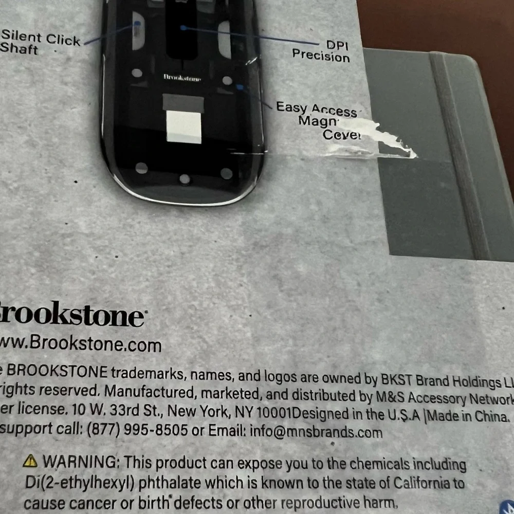 Rechargeable Bluetooth Mouse 4D Transparent Brookstone